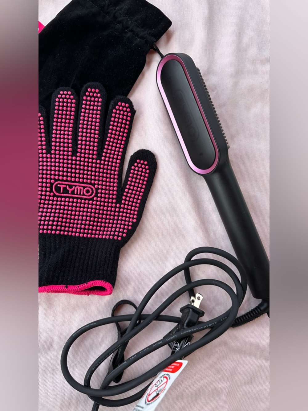 NWOT TYMO Pink & Black Hair Straightener - Picture 3 of 6